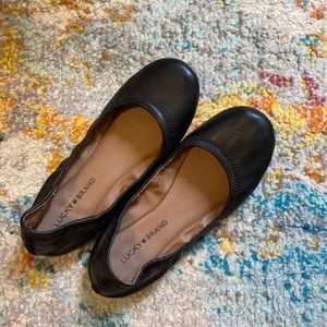 Lucky Brand "Emmie" Leather Flats in Black